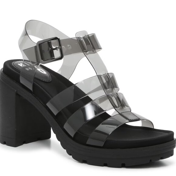 NIB Mix No. 6 Alesi Black Caged Fisherman Platform Sandals Sz 7.5 - Picture 1 of 7